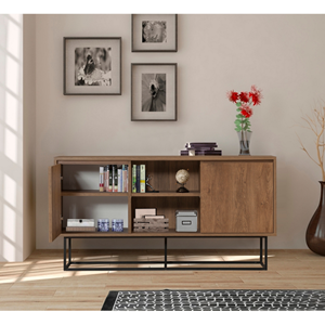 Brezno - buffet 2 portes 6 espaces de rangement 140 cm