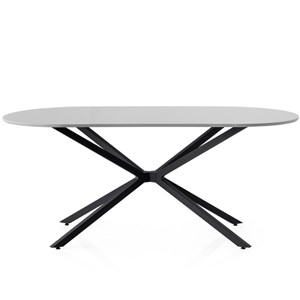 Karvia table à manger 6 personnes gris et noir 180 cm