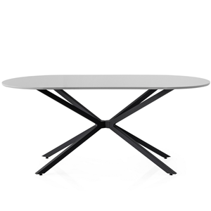 Karvia table à manger 6 personnes gris et noir 180 cm