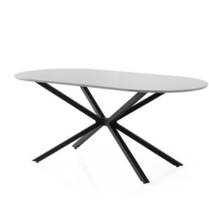 Karvia table à manger 6 personnes gris et noir 180 cm