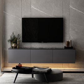 Nael meuble tv contemporain anthracite avec rangement 160 cm