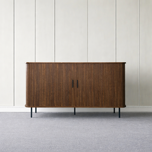 Semarang buffet en bois cannelé à portes coulissantes 140cm