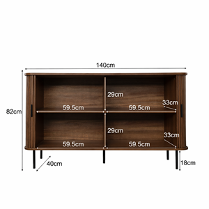 Semarang buffet en bois cannelé à portes coulissantes 140cm