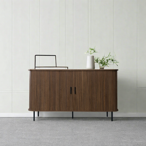 Semarang buffet en bois cannelé à portes coulissantes 140cm