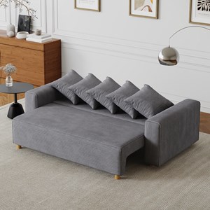 Kolding canapé convertible 3 places en velours côtelé gris