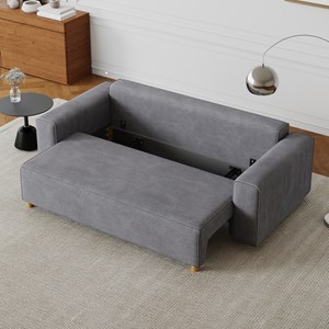 Kolding canapé convertible 3 places en velours côtelé gris