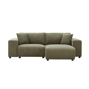Aberdeen canapé d'angle réversible 3 places en velours côtelé vert
