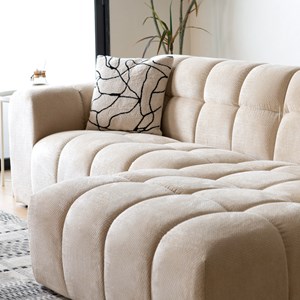 Salford - canapé d'angle 3-4 places nuage en velours beige