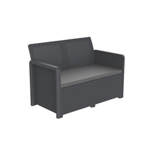 Nassau salon de jardin en résine 4 places avec table basse gris