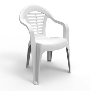 Silla chaise de jardin blanche en résine