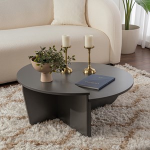 Vari table basse ronde podium anthracite 90cm