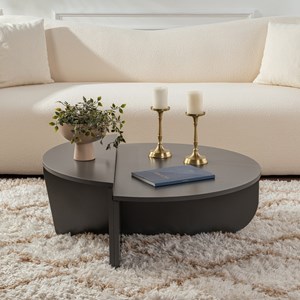 Vari table basse ronde podium anthracite 90cm