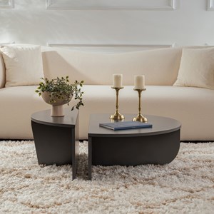 Vari table basse ronde podium anthracite 90cm