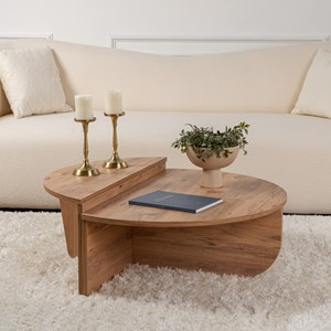 Poul - table basse ronde podium pin atlantique 90cm