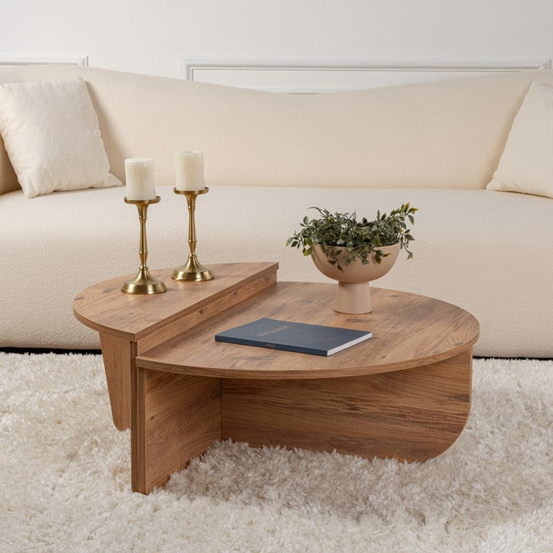 Poul table basse ronde podium pin atlantique 90cm