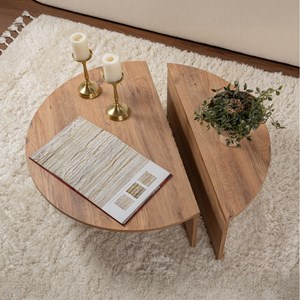 Poul table basse ronde podium pin atlantique 90cm