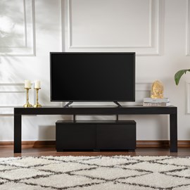 Basi meuble tv avec placards bois noir 180cm