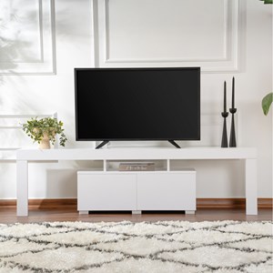 Baso - meuble tv avec placards blanc 180cm
