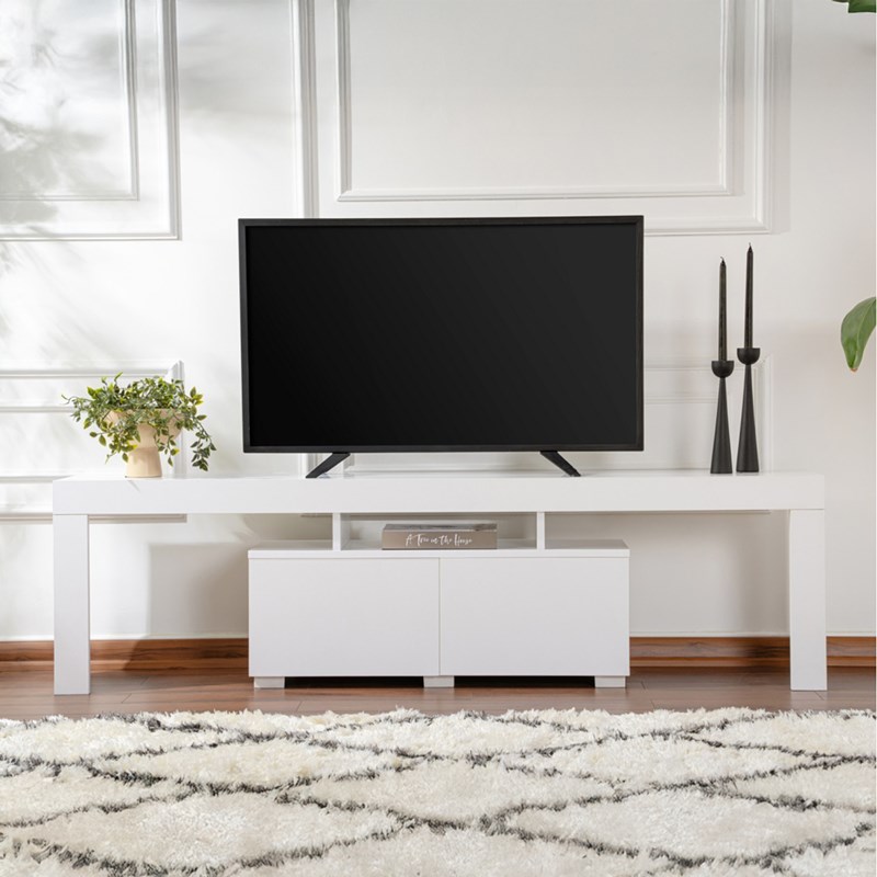 Baso meuble tv avec placards blanc 180cm