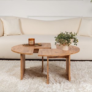 Azus table basse ronde duo pin atlantique 90cm