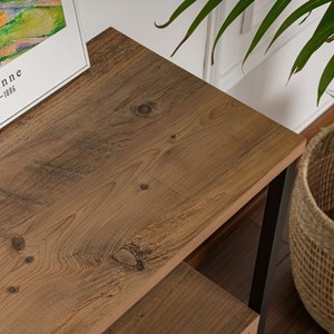 Solis console avec rangements bois et métal noir 120x77cm