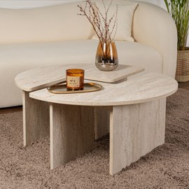 Apix table basse ronde duo pin atlantique 90cm