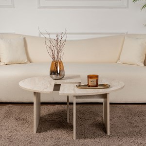 Apix table basse ronde duo pin atlantique 90cm