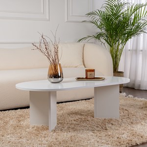 Azos - table basse ovale blanche 119x60cm