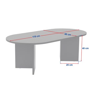Azos table basse ovale blanche 119x60cm