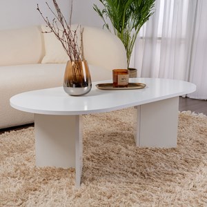 Azos table basse ovale blanche 119x60cm