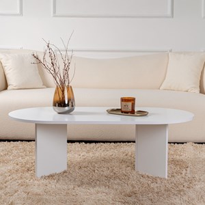 Azos table basse ovale effet travertin 119x60cm