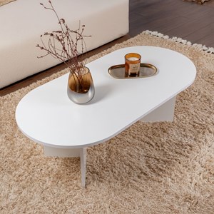 Azos table basse ovale effet travertin 119x60cm