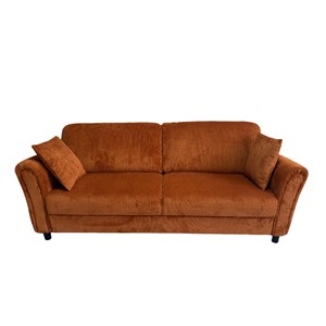 Lucerne canapé droit 4 places en velours côtelé terracotta