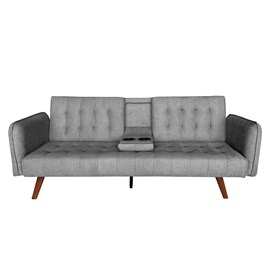 Inverness canapé 3 places convertible en velours avec tablette centrale rabattab