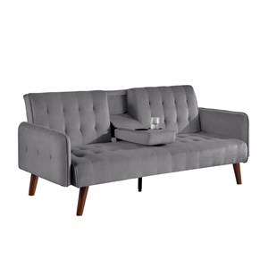 Inverness canapé 3 places convertible en velours avec tablette centrale rabattab