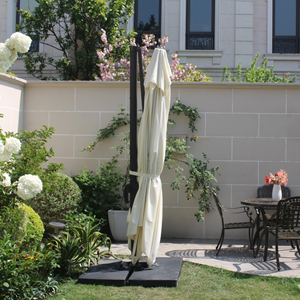 Cesare ensemble parasol écru 3x4m et 4 dalles à lester