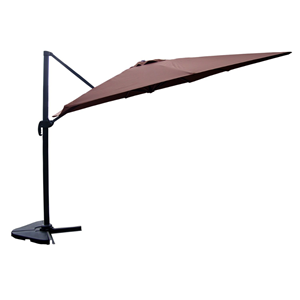 Cesare ensemble parasol marron 3x4m et 4 dalles à lester
