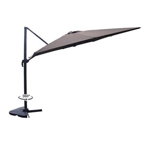 Cesare ensemble parasol marron 3x4m et 4 dalles à lester