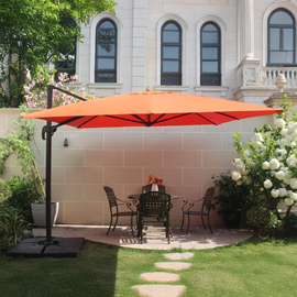 Cesare ensemble parasol terracotta 3x4m et 4 dalles à lester