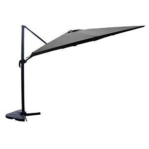 Cesare ensemble parasol gris 3x4m et 4 dalles à lester