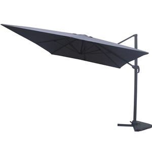 Cesare ensemble parasol gris 3x4m et 4 dalles à lester