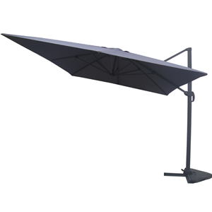 Cesare ensemble parasol gris 3x4m et 4 dalles à lester