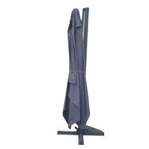 Cesare ensemble parasol gris 3x4m et 4 dalles à lester