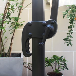 Palatino ensemble parasol écru 3x3m et 4 dalles à lester