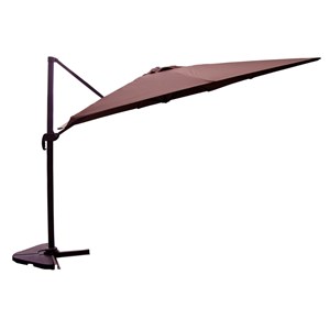 Palatino ensemble parasol marron 3x3m et 4 dalles à lester