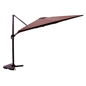 Palatino ensemble parasol marron 3x3m et 4 dalles à lester