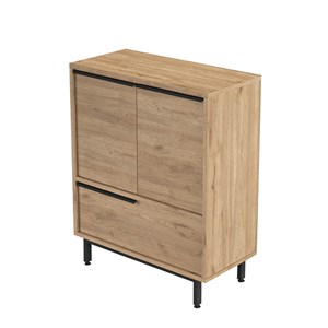 Abio meuble à chaussures à 3 portes couleur noyer