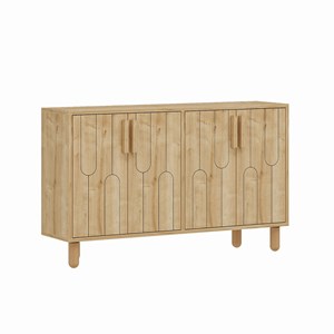 Vinci buffet 4 portes aspect bois design graphique120x73cm