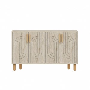 Rody buffet à 4 portes effet travertin nervuré 120x73cm