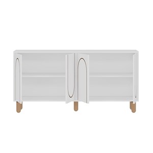 Viret buffet 4 portes blanc design graphique 150x73cm